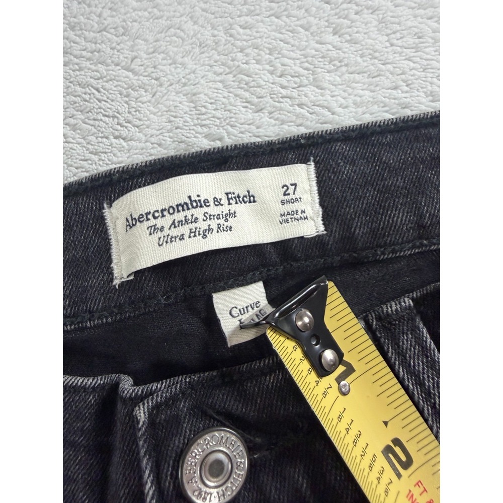 Abercrombie & Fitch Black Cropped Straight-Leg Jeans - Picture 6 of 11